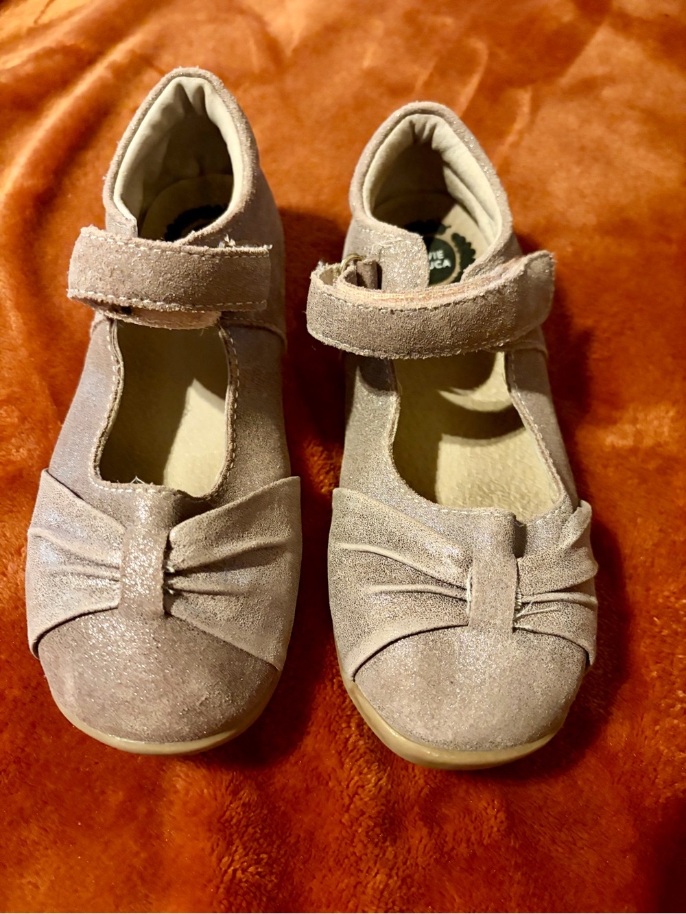 Livie & Luca Grinza taupe glitter Mary Jane Shoes with Bow